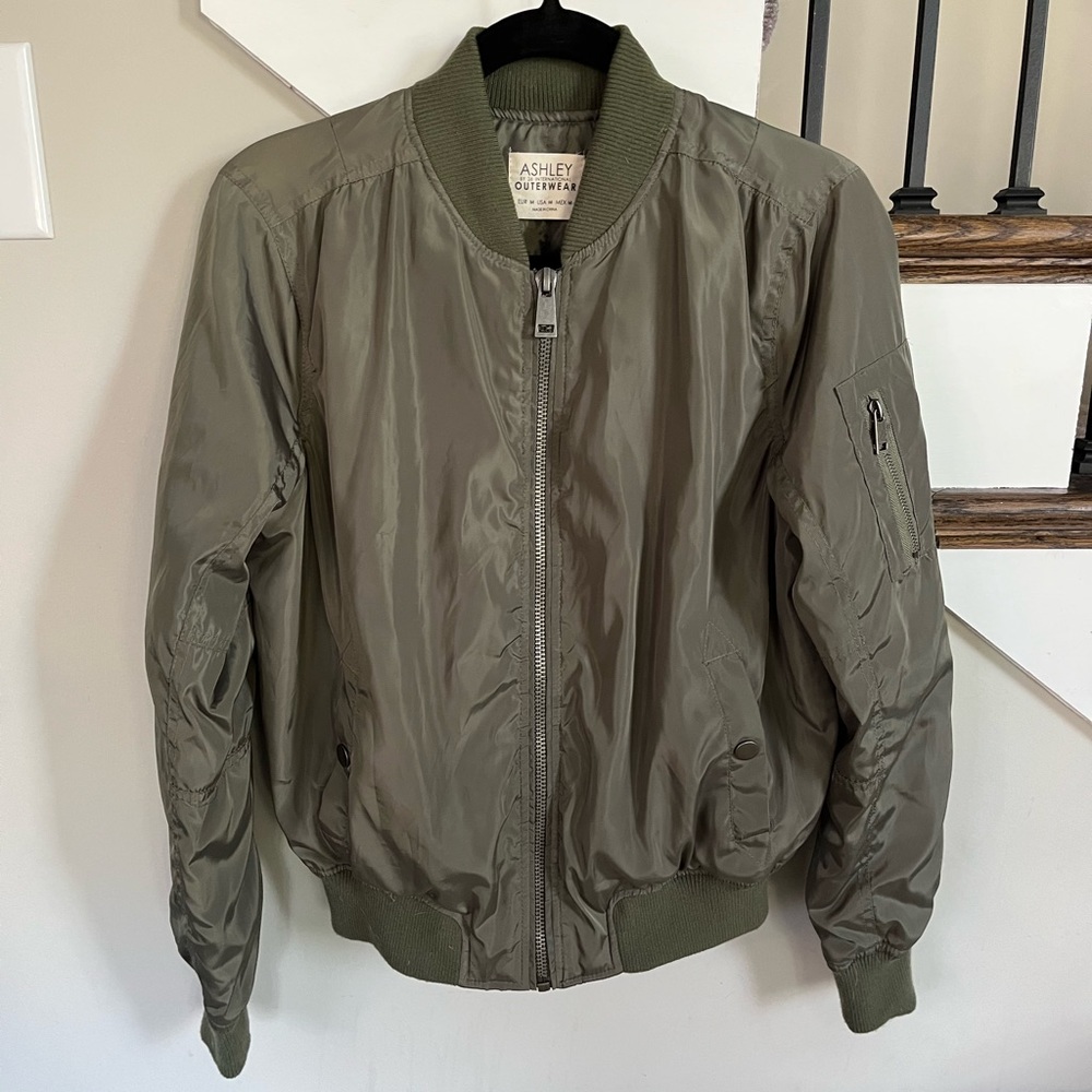 Ashley Outerwear green bomber jacket